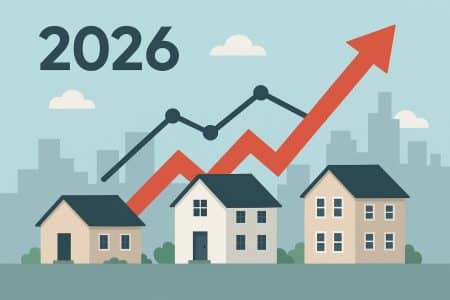 Modern suburban homes showcasing key real estate trends and opportunities for home buyers.