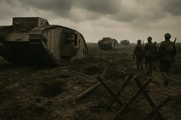 Illustration of alliances and military buildup in Europe contributing to World War I outbreak