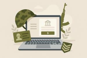 Online Defence Salary Account setup process for military personnel with secure banking graphics
