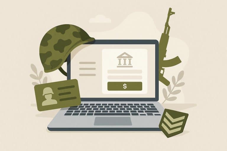 Online Defence Salary Account setup process for military personnel with secure banking graphics