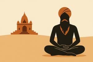 Minimalist workspace with meditation objects symbolizing contemporary spiritual guidance